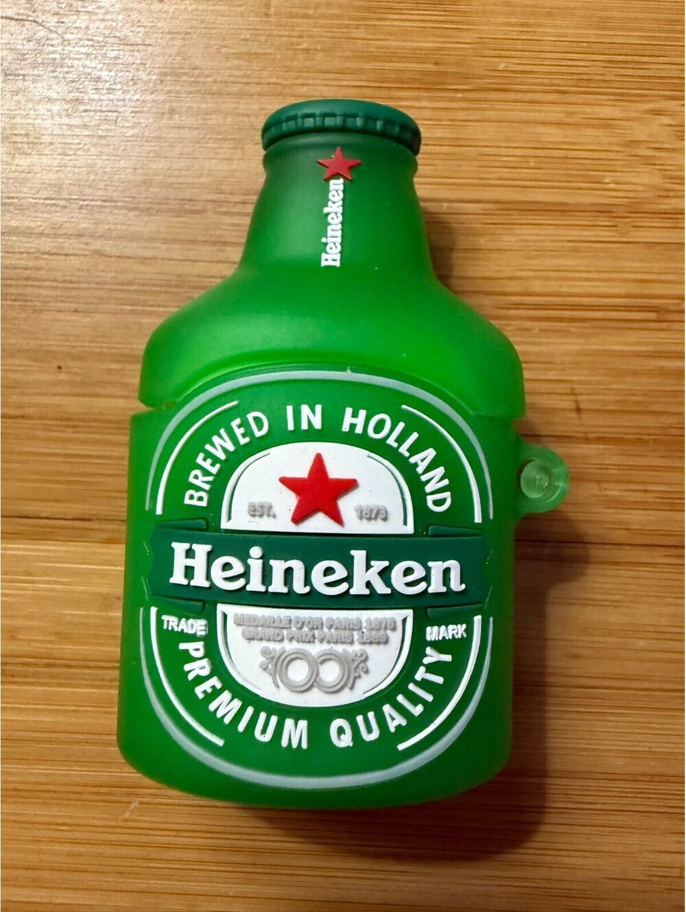 Heineken Bottle Silicone  Keychain Airpods gen 1 -2 case or bag charm
